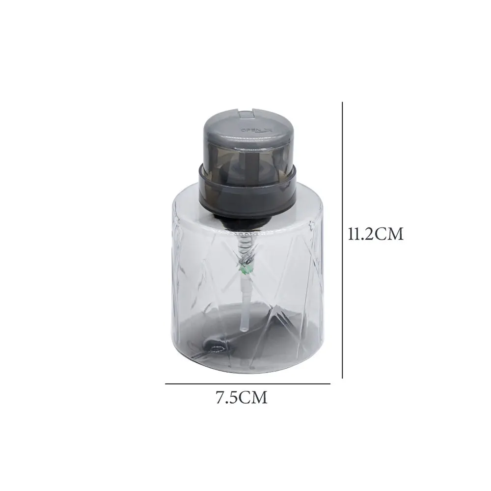 5pcs Refillable Lockable Empty Pump Dispenser Nail Manicure Cleaner Makeup Remover Container Press Bottle for Personal Use