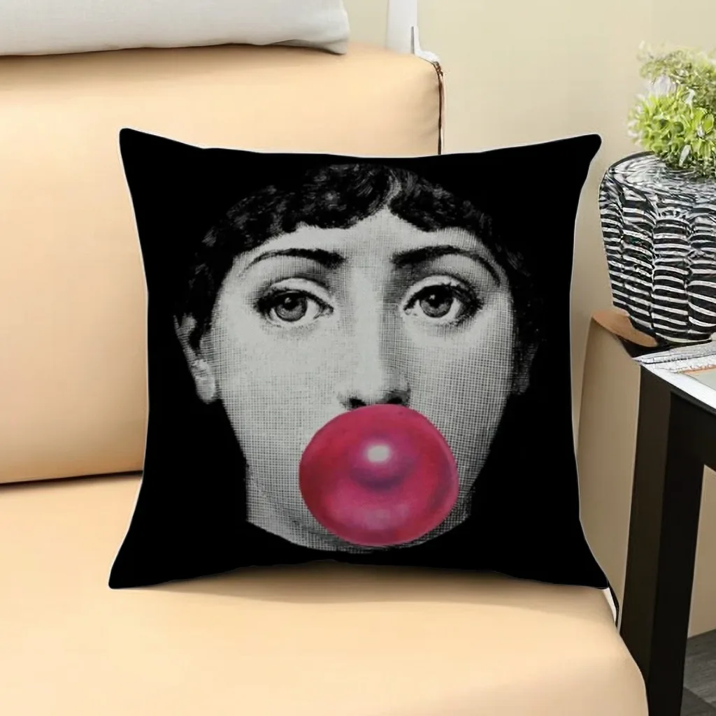 Cushion Cover Decor 45x45cm Linen Pillowcase Creative Painting Decorative Pillow Cover Car Cushion Home Sofa Decoration