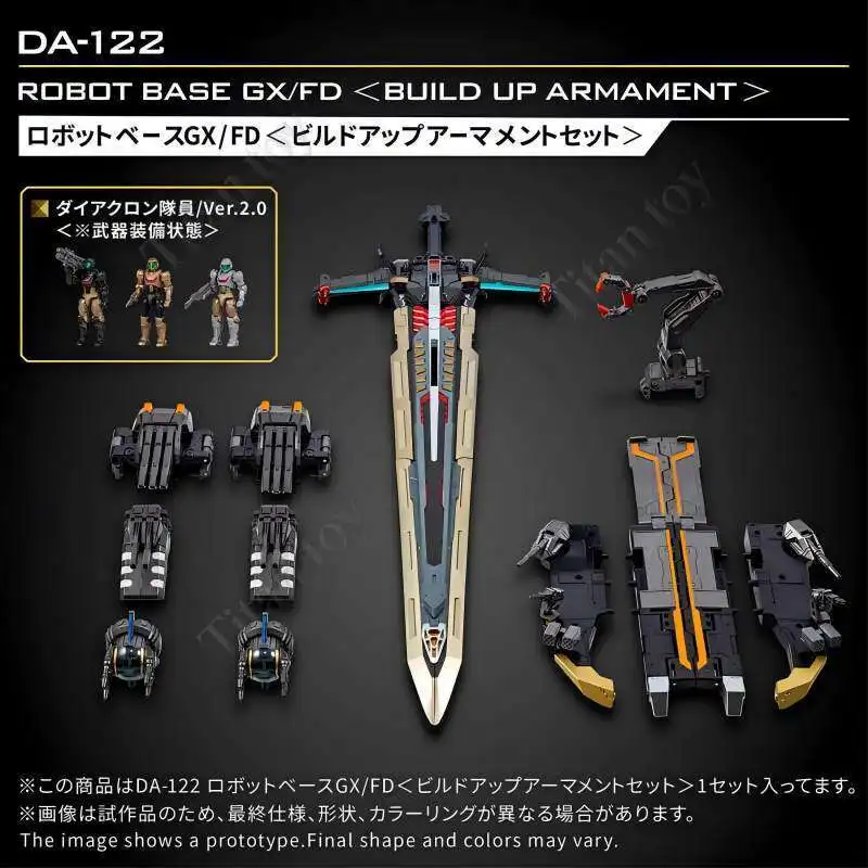

Ready To Ship Original Diaclone DA-122 Transformation Toy GX Black and Gold Base Royal Guard Armor Accessory Action Figure Gift