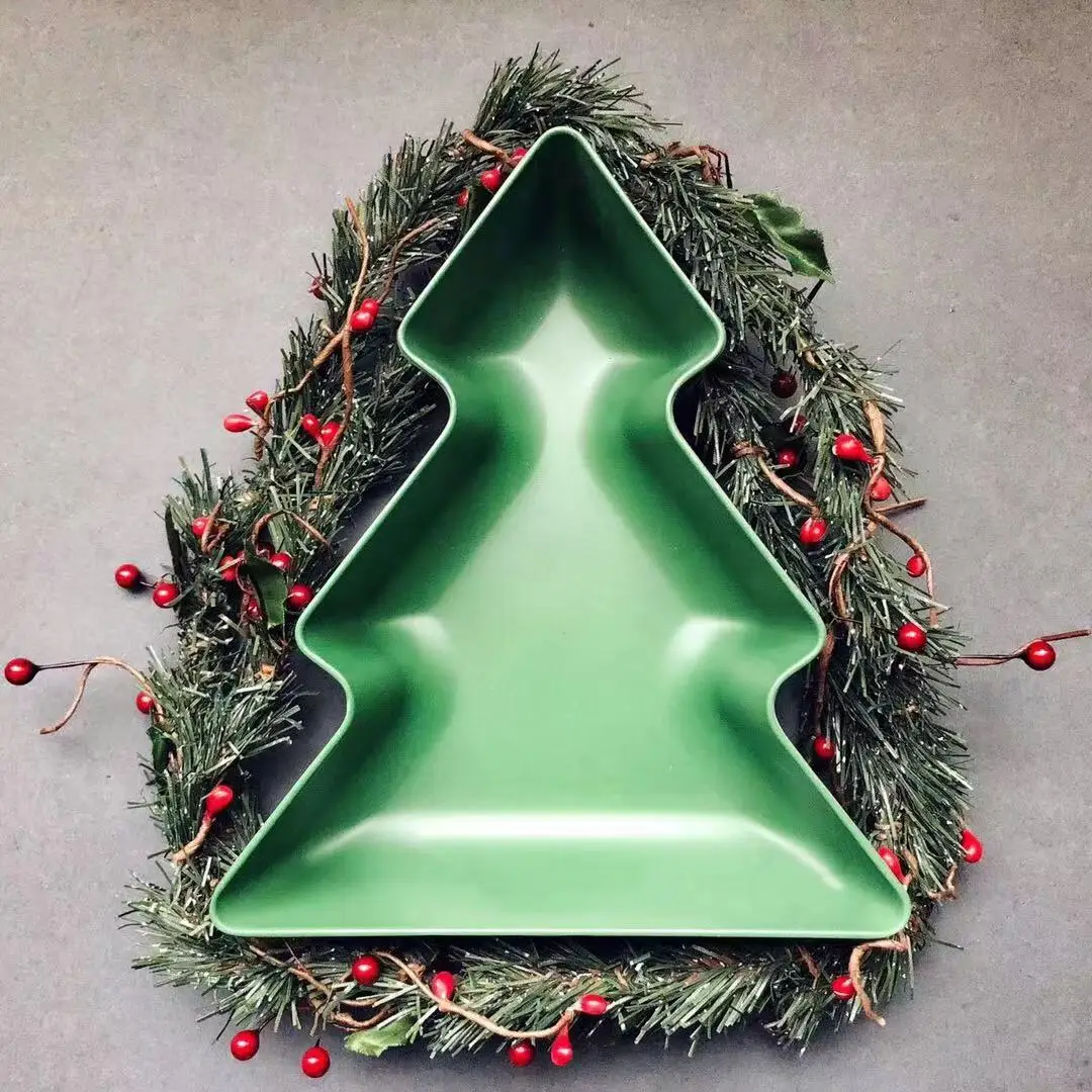 

Christmas Tree Shape Fruit Plate Salad Plate Nordic Creative Cute Candy Plate Melamine Plates Dinner Dessert Plate Dish Set