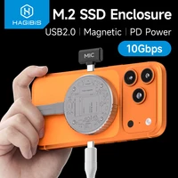 Hagibis-carcasa magnética M.2 2230 NVMe SSD Magsafe, USB C 3,2 Gen2 a NVMe PCI-E para iPhone 16 Pro 17 ProRes MacBook