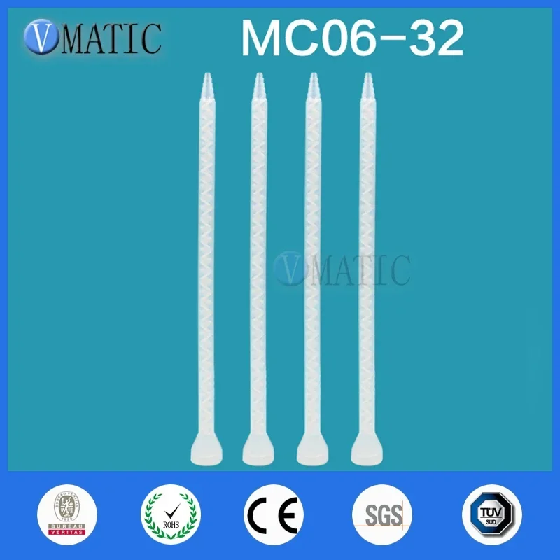 Free Shipping 5Pcs Resin Static Mixer MC06-32 Mixing Nozzles For Duo Pack Epoxies (White Core)