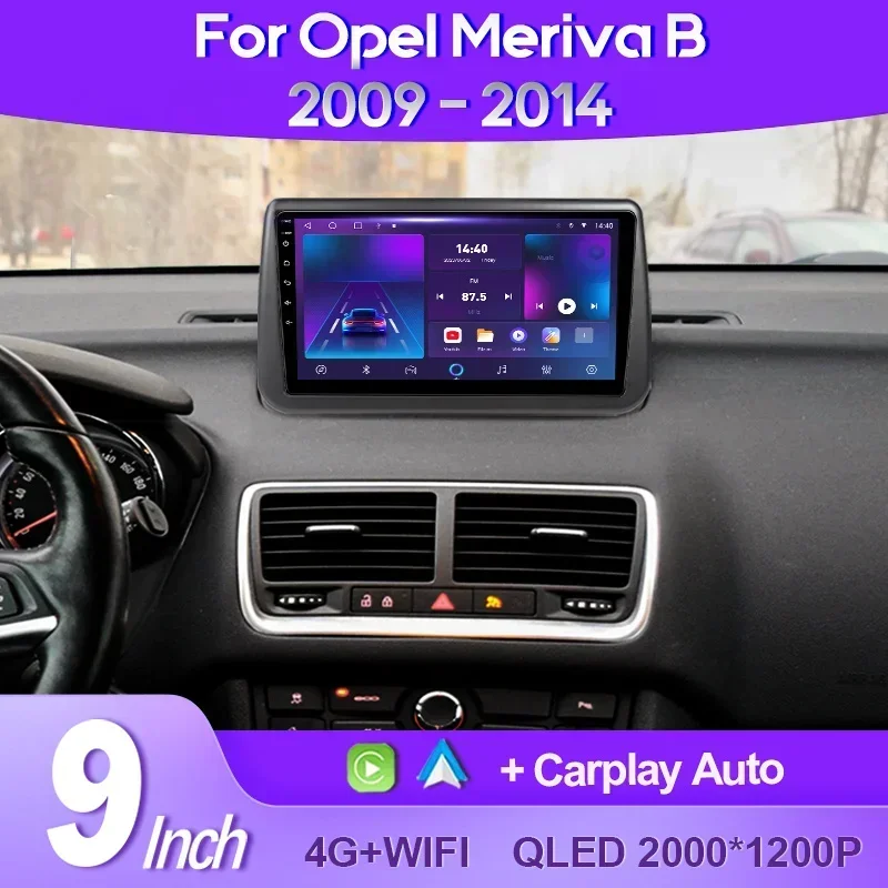 

QSZN For Opel Meriva B 2009 - 2014 2K QLED Android 13 Car Radio Multimedia Video Player GPS AI Voice CarPlay 4G Stereo Head Unit