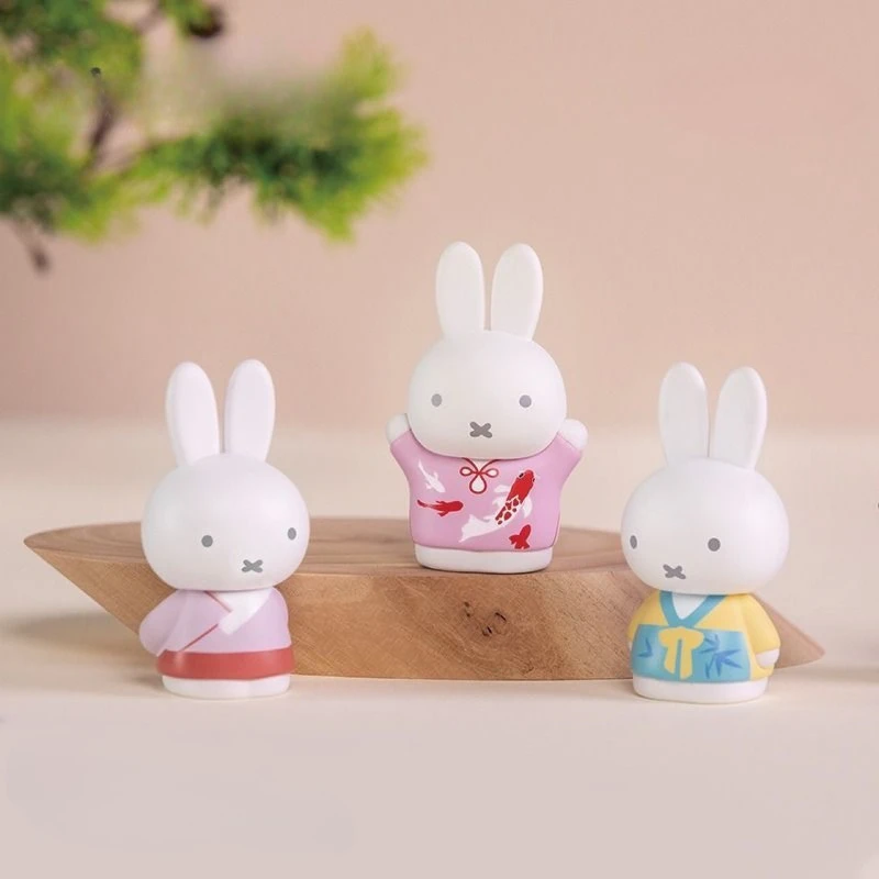 سلسلة Miffy Ancient Style صندوق أعمى لعبة عصرية تمثال هدايا محيطية، تماثيل لطيفة وحلي لسطح المكتب