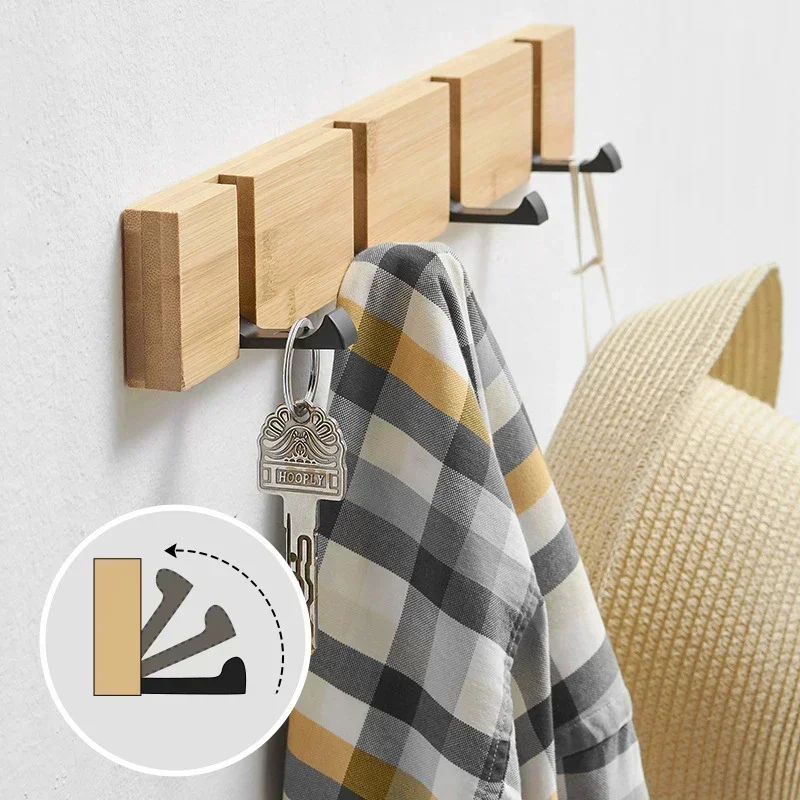 

Creative Wooden Invisible Bathroom Hook Aluminum White Black Wall Mounted Door Key Storage Hanger Coat Towel Holder 3 4 5 Hooks