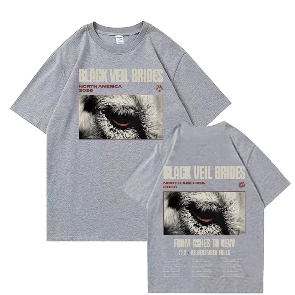 Black Veil Brides NORTH AMERICA 2026 T Shirts Cotton Women Men Vintage Short Sleeve Summer Tee Tops Rock Band Clothes