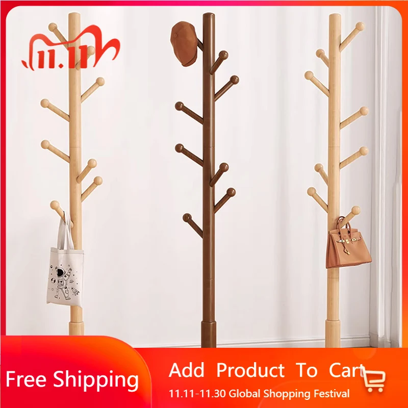 

Wooden Floor Rail Coat Racks Corner Shelf Adjustable Garment Coat Racks Hanging Hall Tree Porte Manteau Lounge Suite Furniture