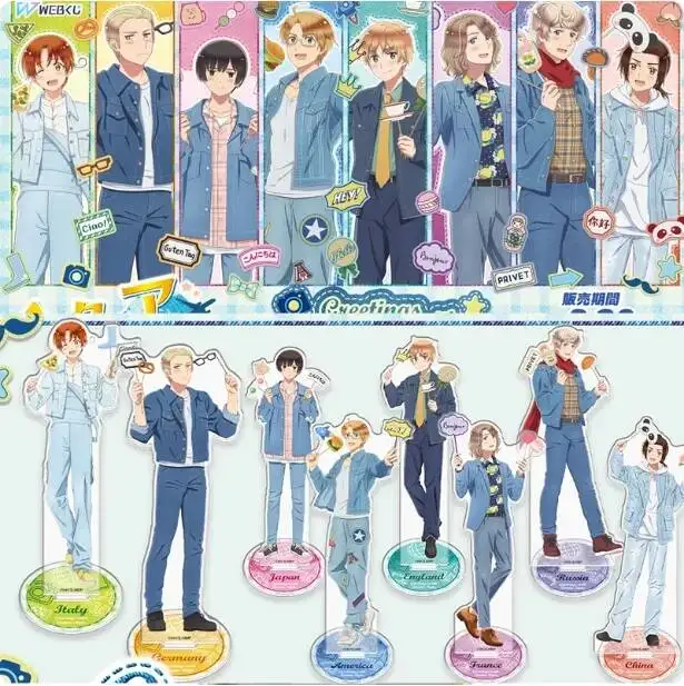 

Акриловая фигурка-подставка Axis Powers: Феличиано Варгас, Людвиг, Кико, Хонда в белых костюмах, аниме-декор для рабочего стола