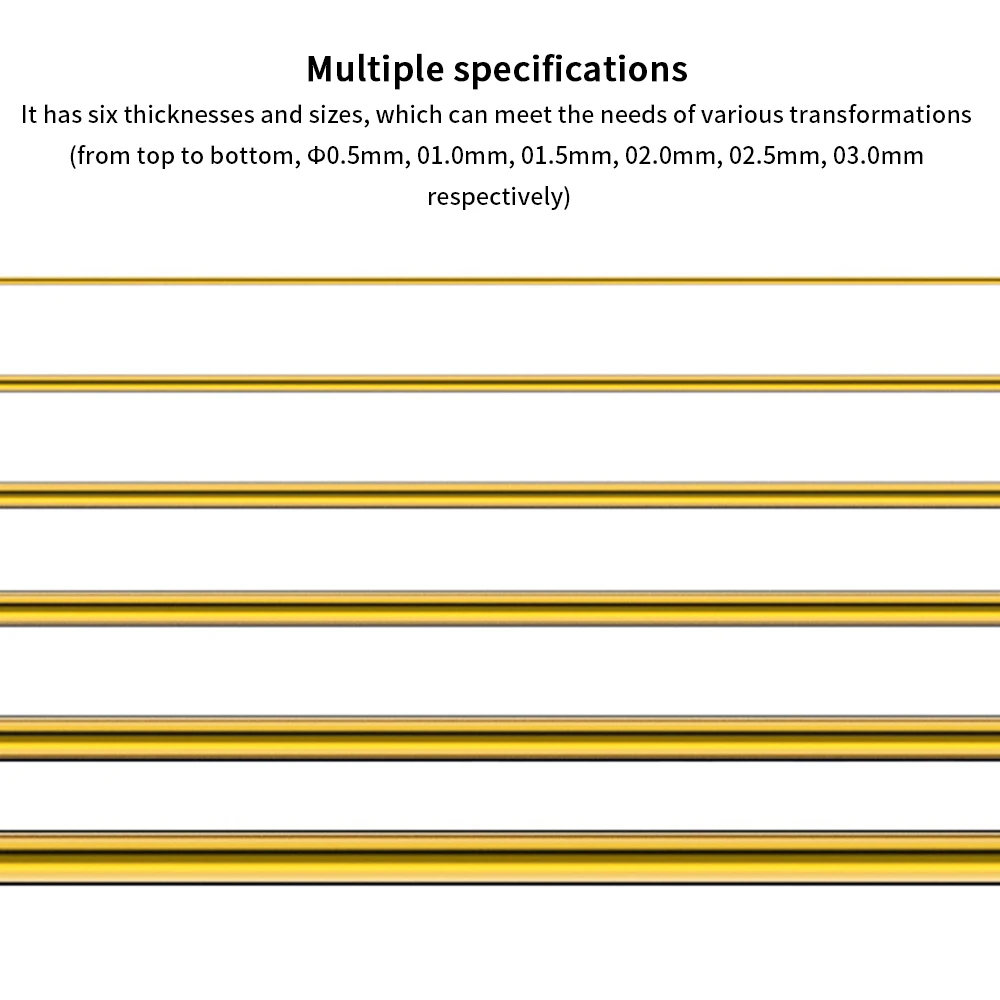 Copper Rod Diameter 0.5/1.0/1.5/2.0/2.5/3.0mm Alloy Metal Round Solid Bar Model Engineering Brass Round Bar For Model Maker