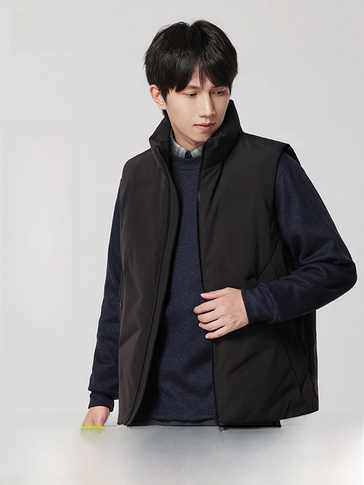 

Snow Flying 2026 Spring New Men's Short down Vest Fashionable Stand Collar Simple Stylish Warm Comfortable Polyester Fiber