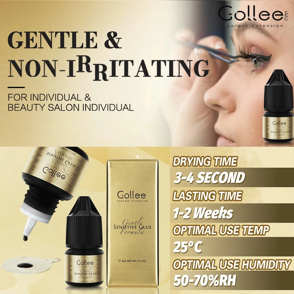 Gollee Bond and Seal Cluster 2In1 Colla per ciglia 3ML Estensione Gule per ciglia fai-da-te con rimozione cluster per ciglia per ciglia auto- Innesto