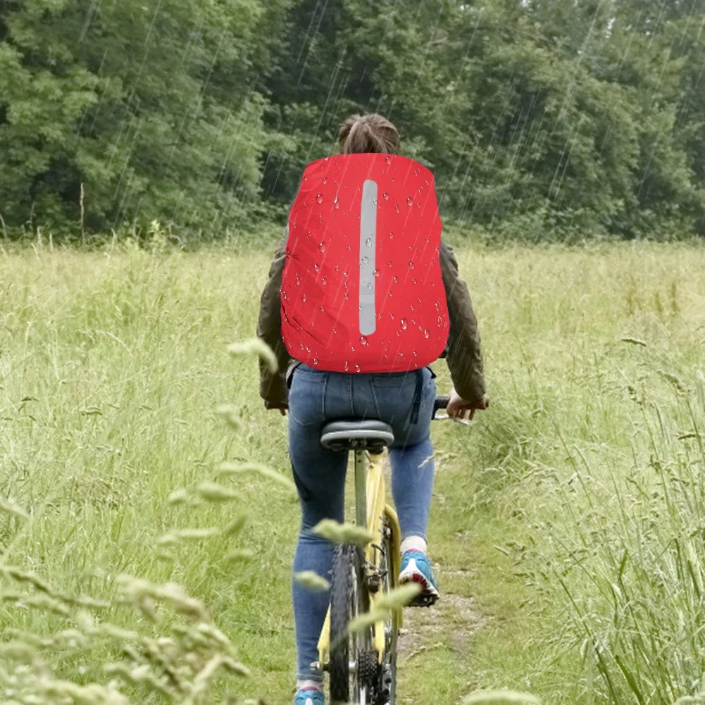 Portable Waterproof Backpack Rain Cover School Bag Satchel Protection Cover with Reflective Strips for Outdoor Camping Hiking