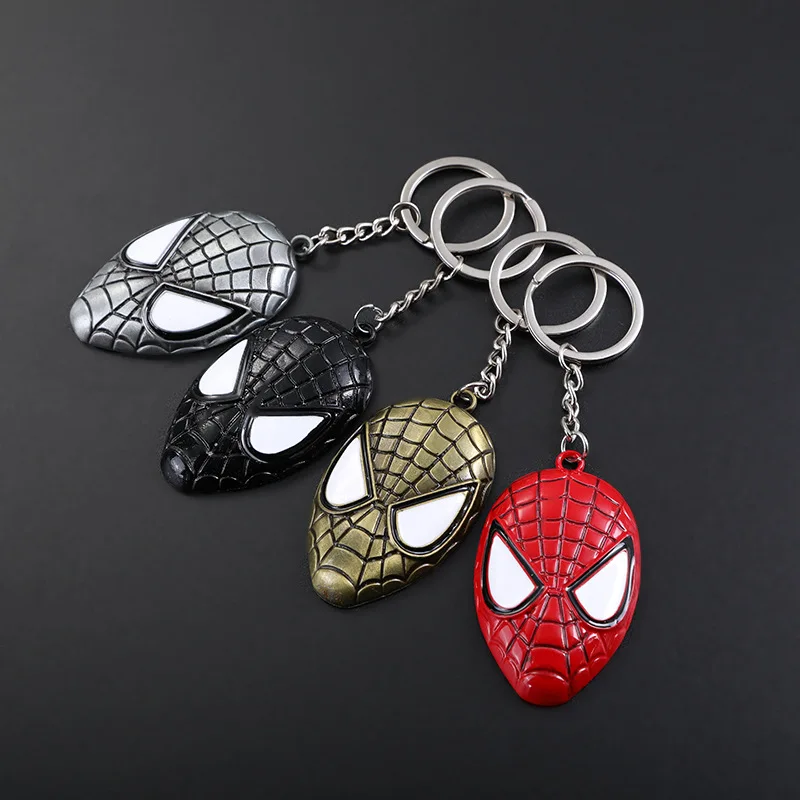 Cool Superhero Metal Car Keychain Avengers Iron Man Mask Pendant Vehicle Key Ring Business Gift Auto Interior Accessory view 2