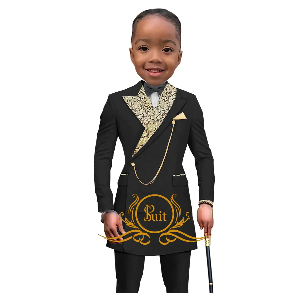 Slim Fit Boy Suit Wedding Blazer Set Party Prom Kids Suit Fashion Tuxedo Jacket Pant 2 Pieces