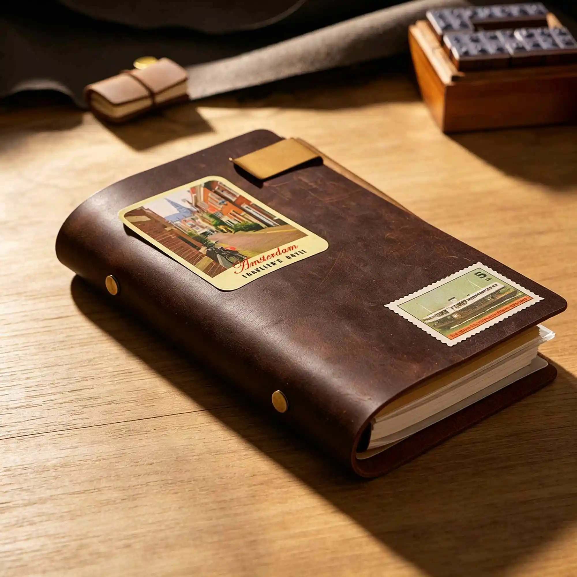 Crazy Horse Leather Loose Leaf Notebook, A5/A6/A7 96 Sheets Paper Journal, Blank Lined Grid Refillable Diary for Travel Business