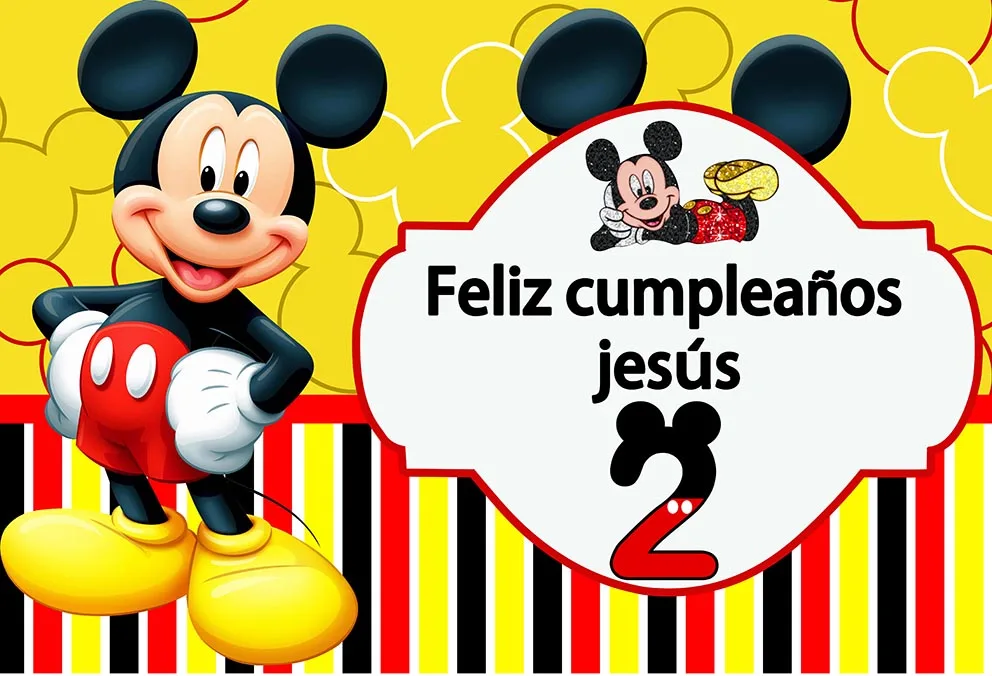 Mickey e Minnie Mouse Fotografia Backdrop para Crianças, Happy Birthday Party Banner, Baby Shower, Bolo de Mesa, Photo Background