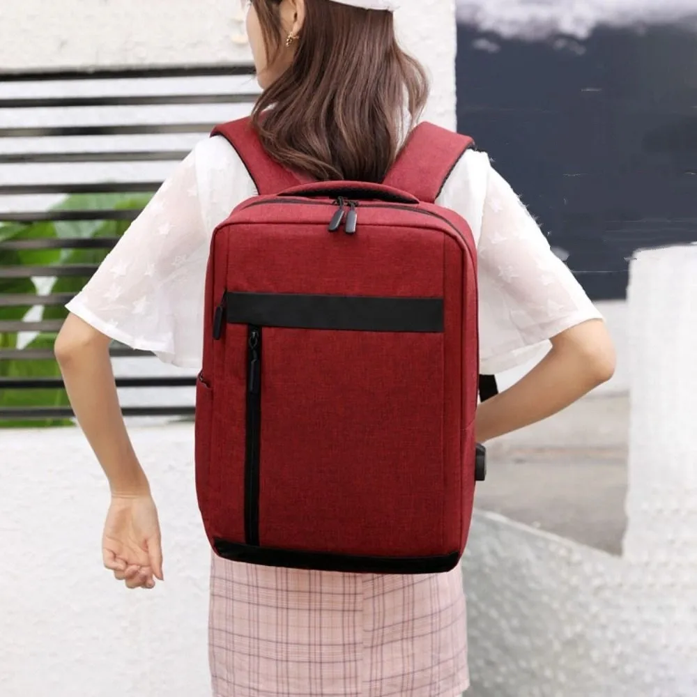

Simple Large Capacity Nylon Backpack Canvas Student Student Backpack Handbag Multipockets Laptop Shoulder Bag Outdoor
