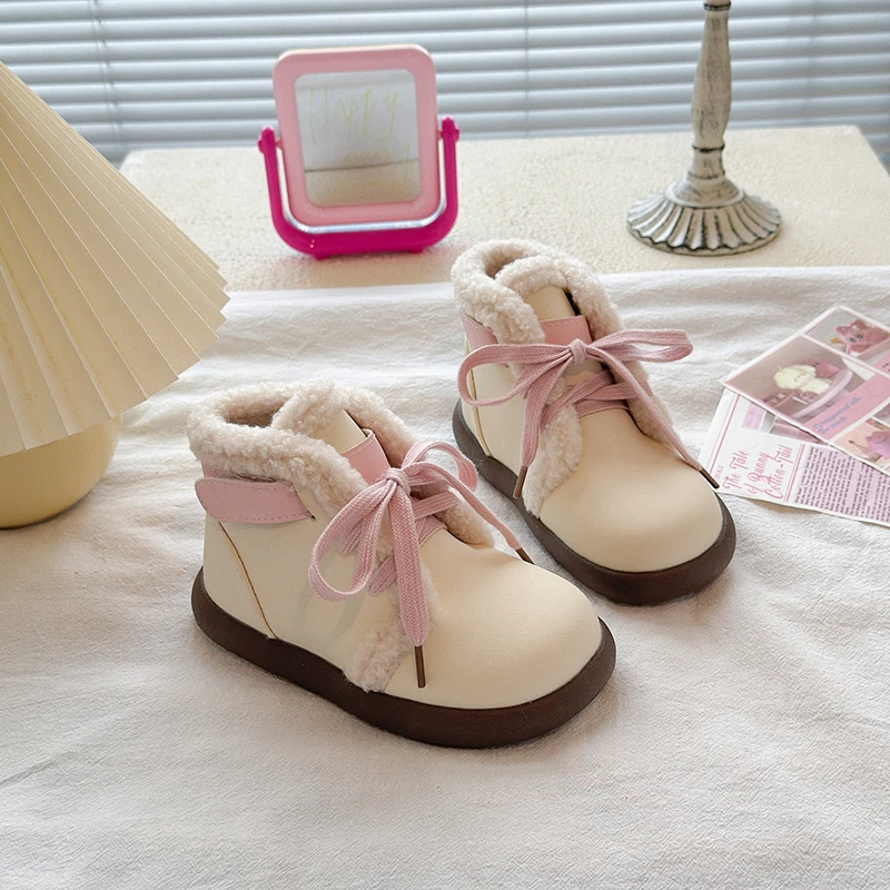 

Детские кожаные ботинки принцессы, милые ботильоны для девочек, универсальные мягкие зимние ботинки 2023, новые детские короткие ботинки, модные нескользящие