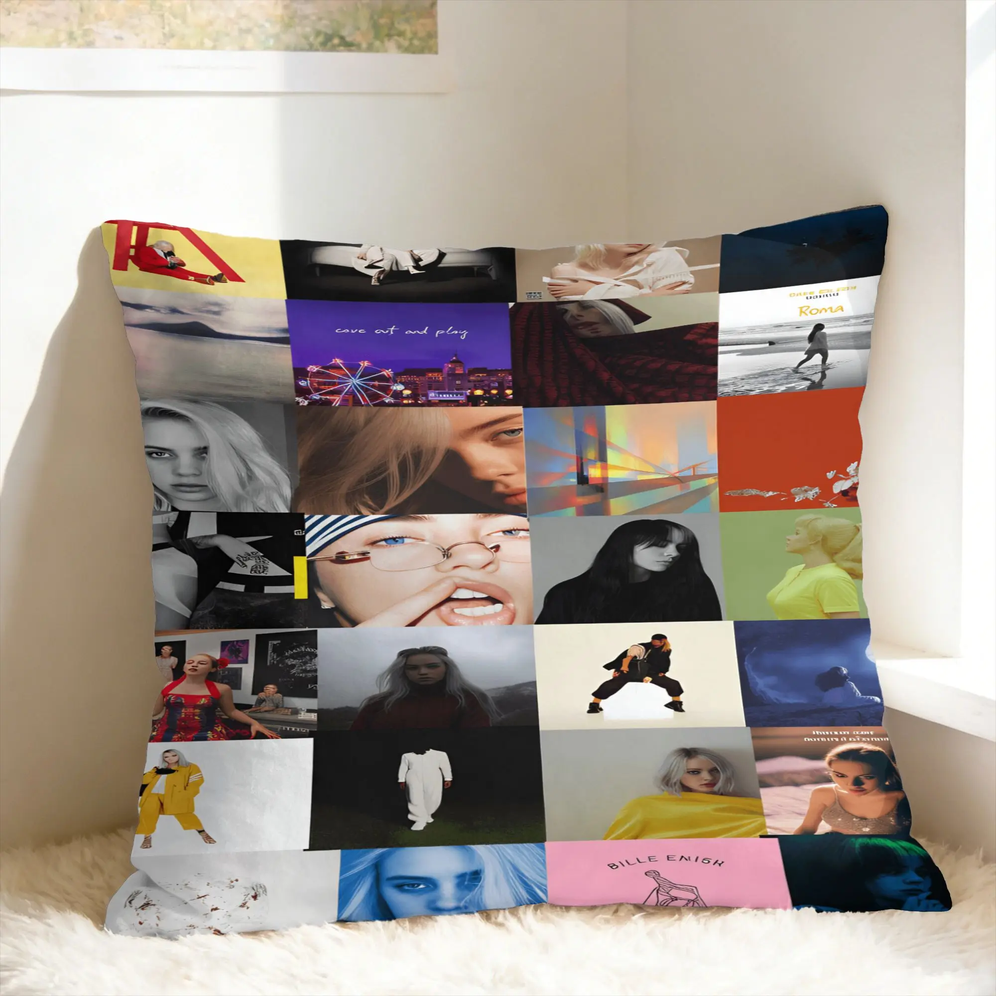 HIT ME HARD AND SOFT B-Billie E-Eilish Pillow Cover  Cute Funny Pillow Case For Sofa Home Decor Comfy Pillowcases Birthday Gift
