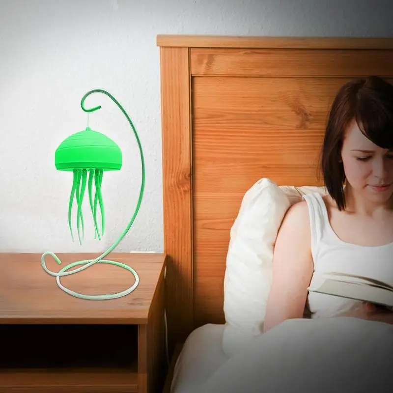 Jellyfish Table Lamp Jellyfish Shape Rotating Room LED Night Light Tabletop Light With Dynamic Rotation Design Creative Sleeping