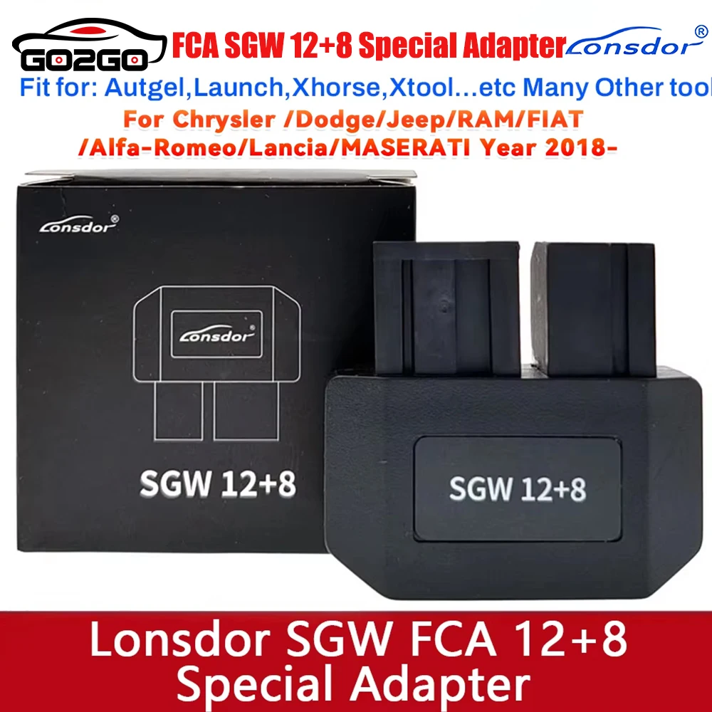 Lonsdor FCA SGW 12+8 Specialized Adapter For Chrysler /Dodge /Jeep /RAM /FIAT /MASERATI 2018+ Security Gateway Works with K518