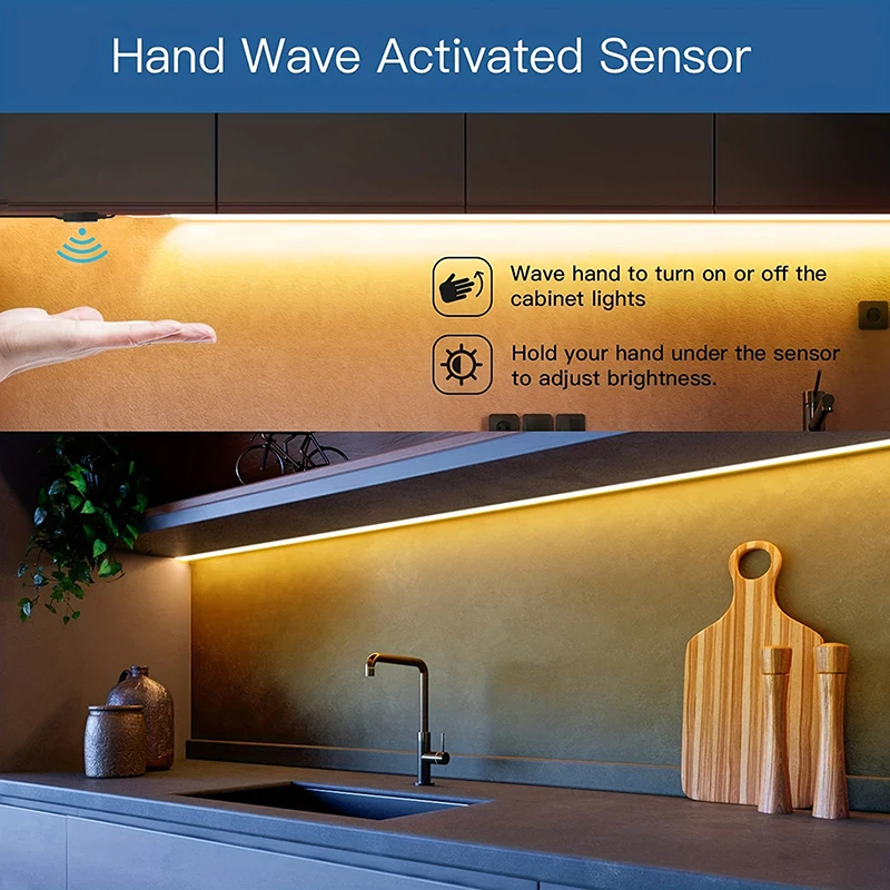 1Pc DC 5V Lamp USB Motion LED Backlight TV Kitchen LED Strip Hand Sweep Waving ON OFF Sensor Light Diode Light Double-sided Tape