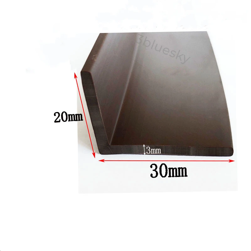 Custom Rubber L Strip Angle Corner Protecor Edge Encloser Shield Collision Avoidance Gasket 20x30mm Black Dark Brown