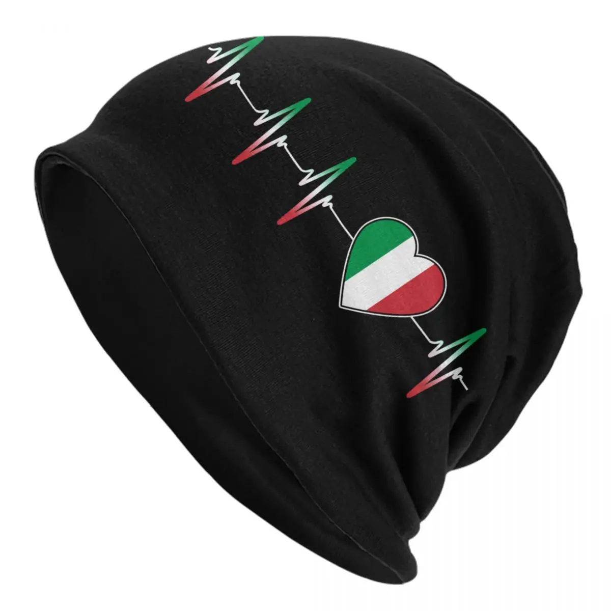 

Custom Italian Heartbeat Italy Flag Skullies Beanies Caps Unisex Winter Warm Knit Hat Street Adult Bonnet Hats Outdoor Ski Cap