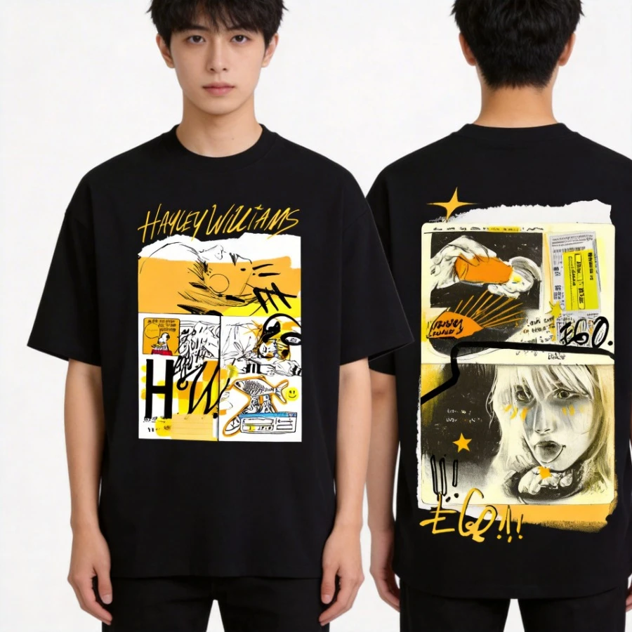 

Мужская футболка Hayley Williams Merch с коротким рукавом, модная уличная футболка в стиле хип-хоп, удобная повседневная футболка большого размера Homme