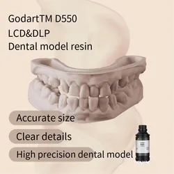 Dental Resin Photosensitive 3D Printing Photocuring High Hardness Precision Low Shrinkage Easy clean Low Odor 405nm UV