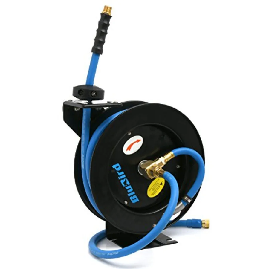 BBR1225 20ga. Enrouleur de tuyau rétractable avec tuyau d'air de 1 2X25', engrenage à cliquet à 12 points, caoutchouc NextGen, le plus léger, le plus fort, la plupart des Fle