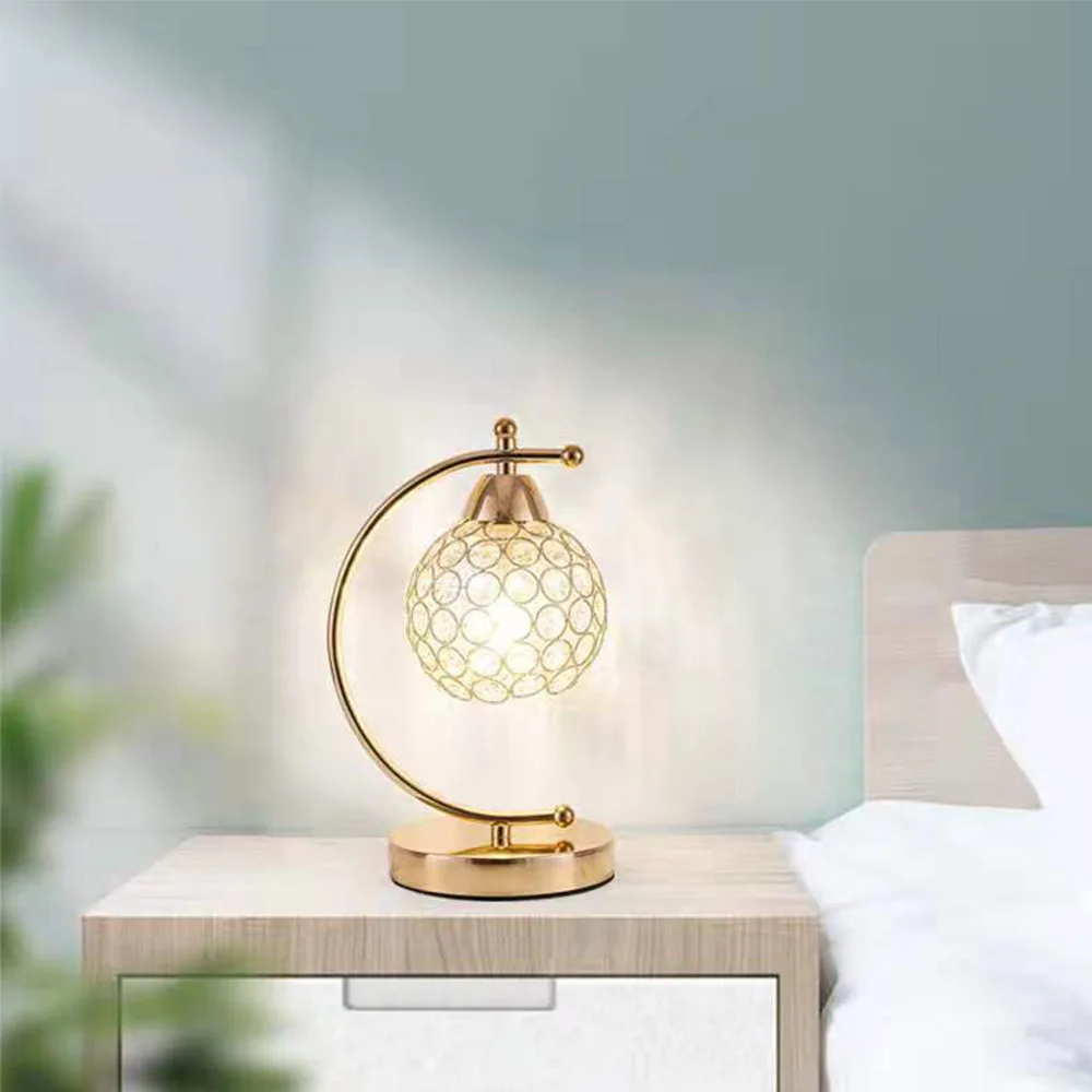 Modern Crystal Desk Table Lamp E27 Bedside Nightstand Light Crystal Bedside Home Decoration Indoor Lighting Room Night Lamp