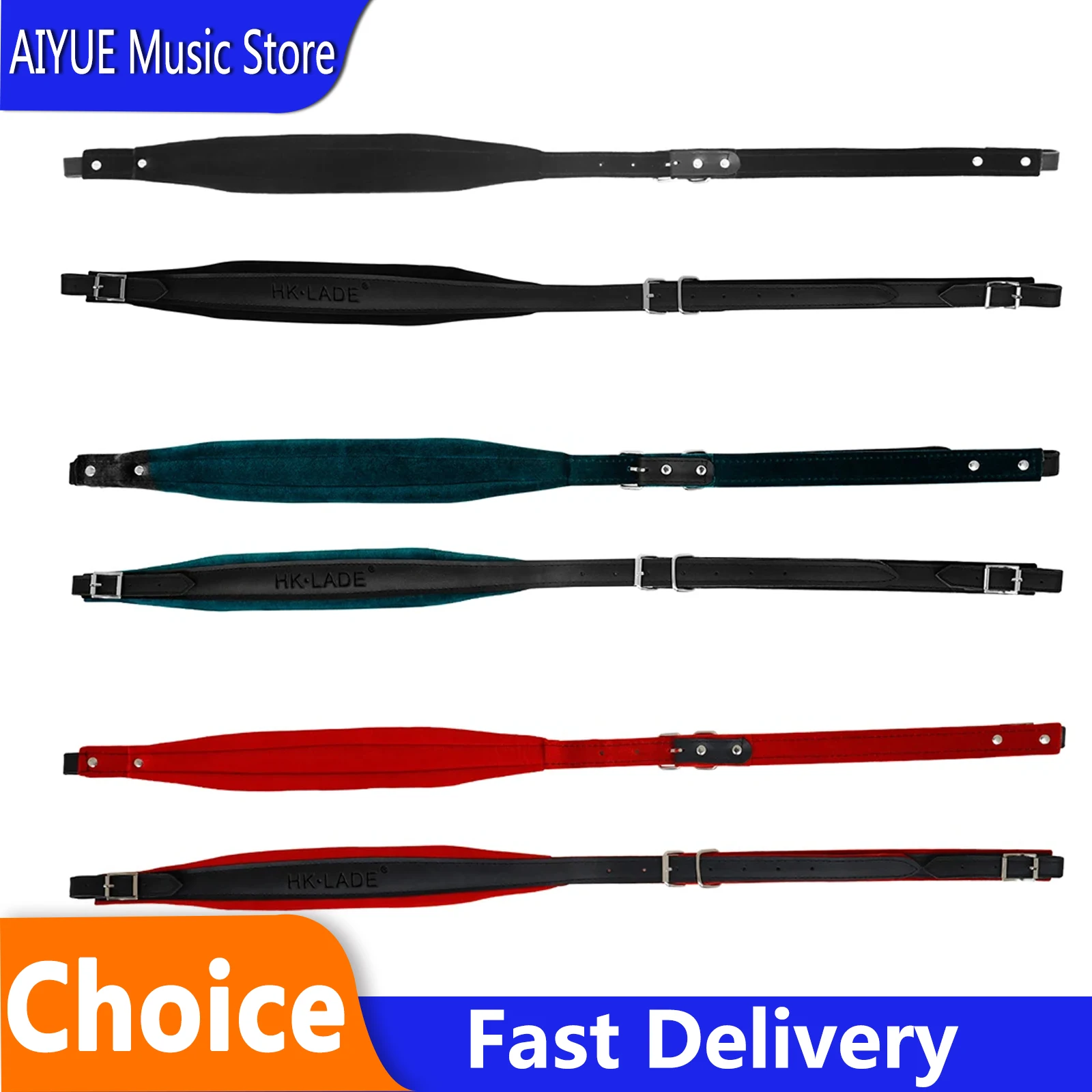 HK-LADE Accordion Shoulder Straps Adjustable Flannelette PU Leather Design For 16-120 Bass Accordions Replacement Parts