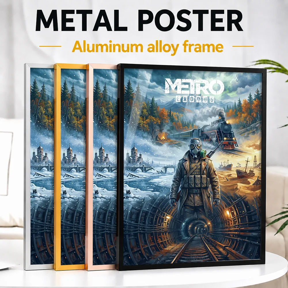 Metro Exodus Game Metal Poster With Aluminum Alloy Frame Customized Painting Style Wall Art For Home Office And Computer Room