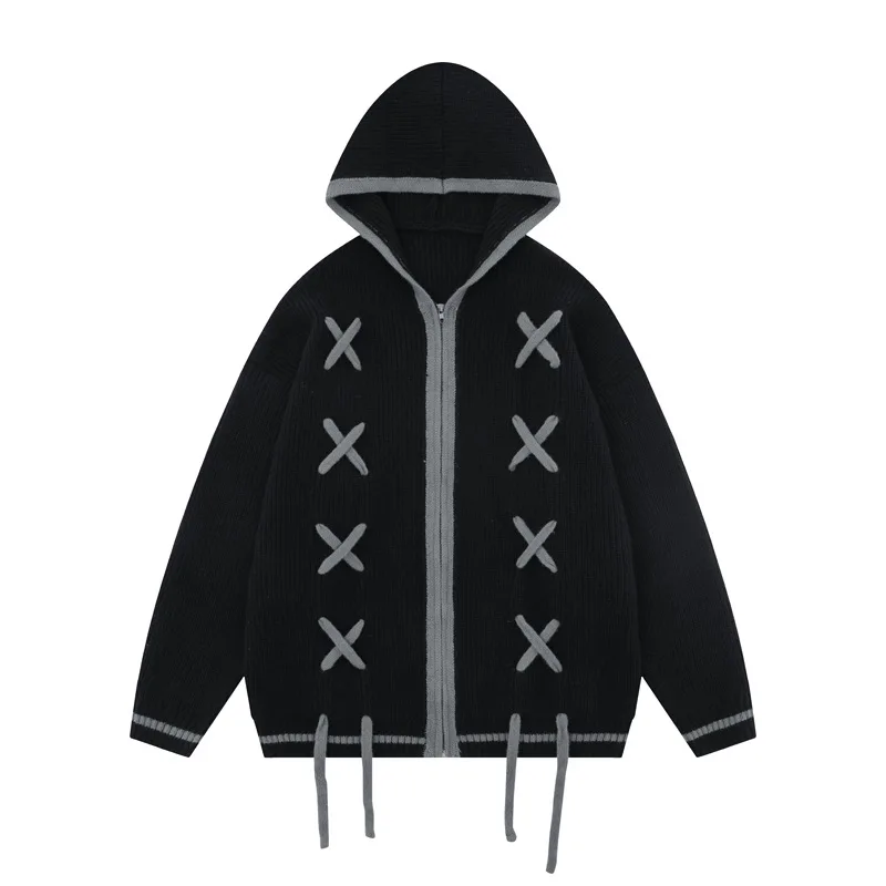 

Американский полосатый кардиган с тремя полосками, мужской и женский осенне-зимний модный брендовый свободный мягкий восковой вязаный свитер, топ