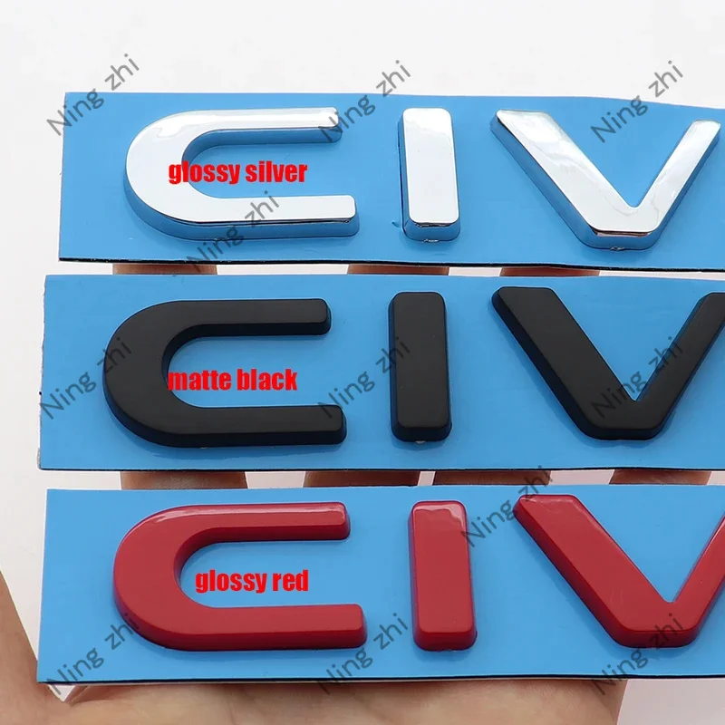 1PC 3D ABS CIVIC Car Letter Logo Sticker Tail Bumper Badge Auto Rear Trunk Emblem Accessories BT view 3