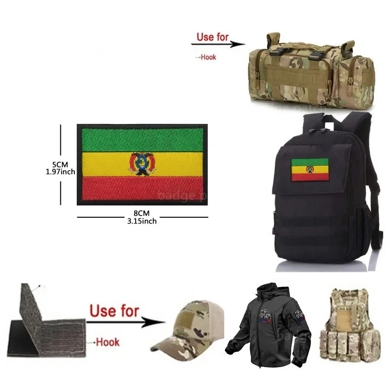 Embroidered Spain Armband Fabric Patch Magic Sticker Tactical Patch for Clothing Military Patches Hook and Ring Sewing Clothes