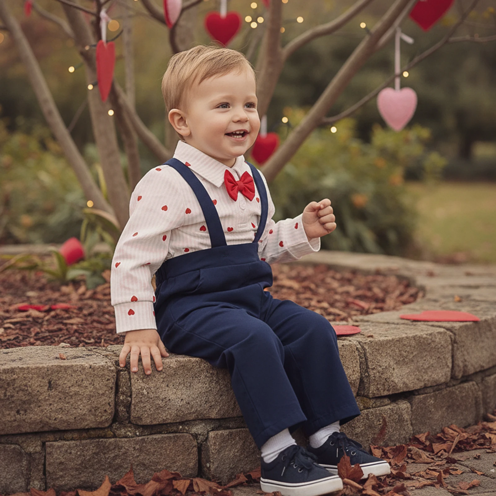 الرضع الصبي شهم 2 قطعة الزي طويلة الأكمام التلبيب الرقبة العلوي زر ربطة ديكور قميص رومبير وسراويل الحمالة