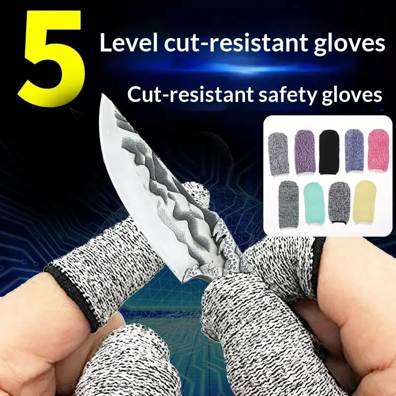 5pcs Cut Resistant Finger Cots Finger Sleeve Protectors Reusable Finger Covers Flexible Fingertip Cots For Sewing Supplies