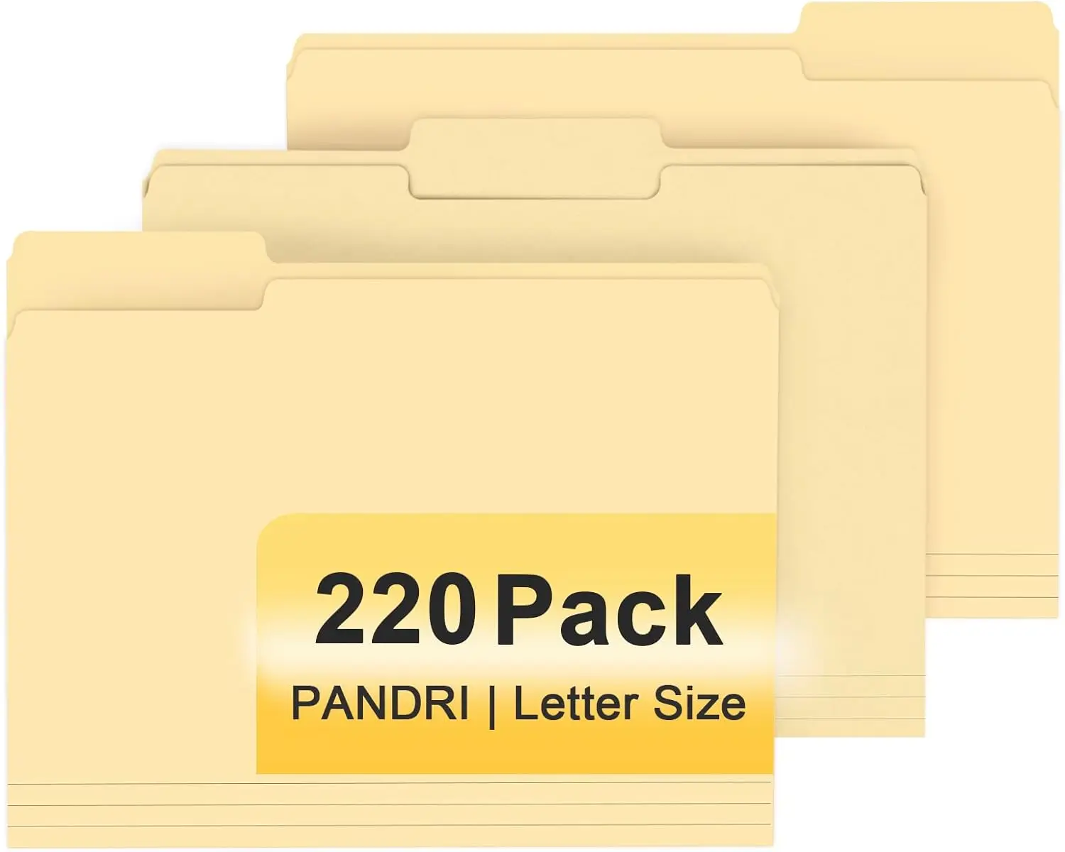 

220 Pack File Folders, 1/3 Cut Tab, Letter Size Manila Folders for Office School Business Organization