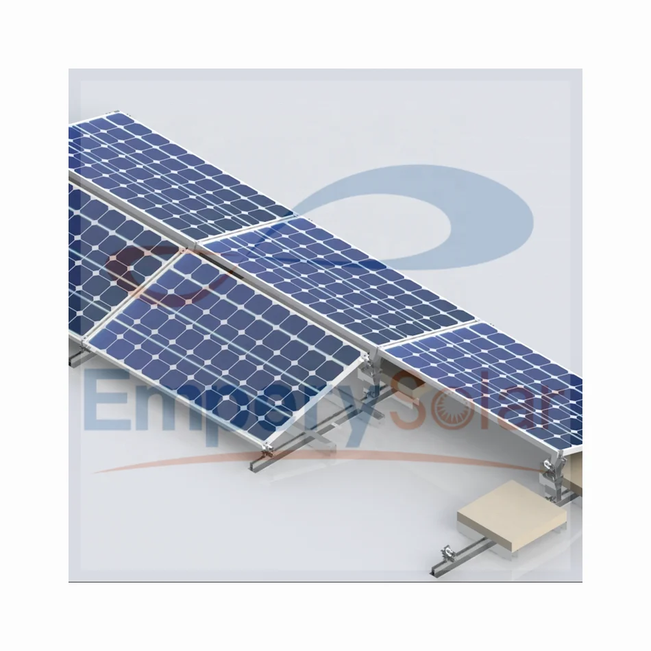 EmperySolar Flat Roof Aluminum Alloy Triangular Support Movable Adjustable Angle Ballasted Mounting System 20+ Year Warranty - Detail 1