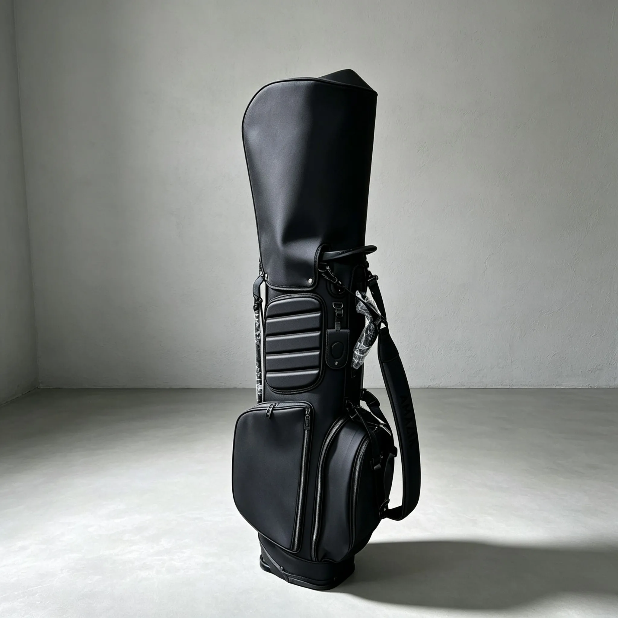 Men & Women Outdoor Golf Stand Bag, Stylish PU Waterproof Wear‑Resistant Golf Club Storage Bag