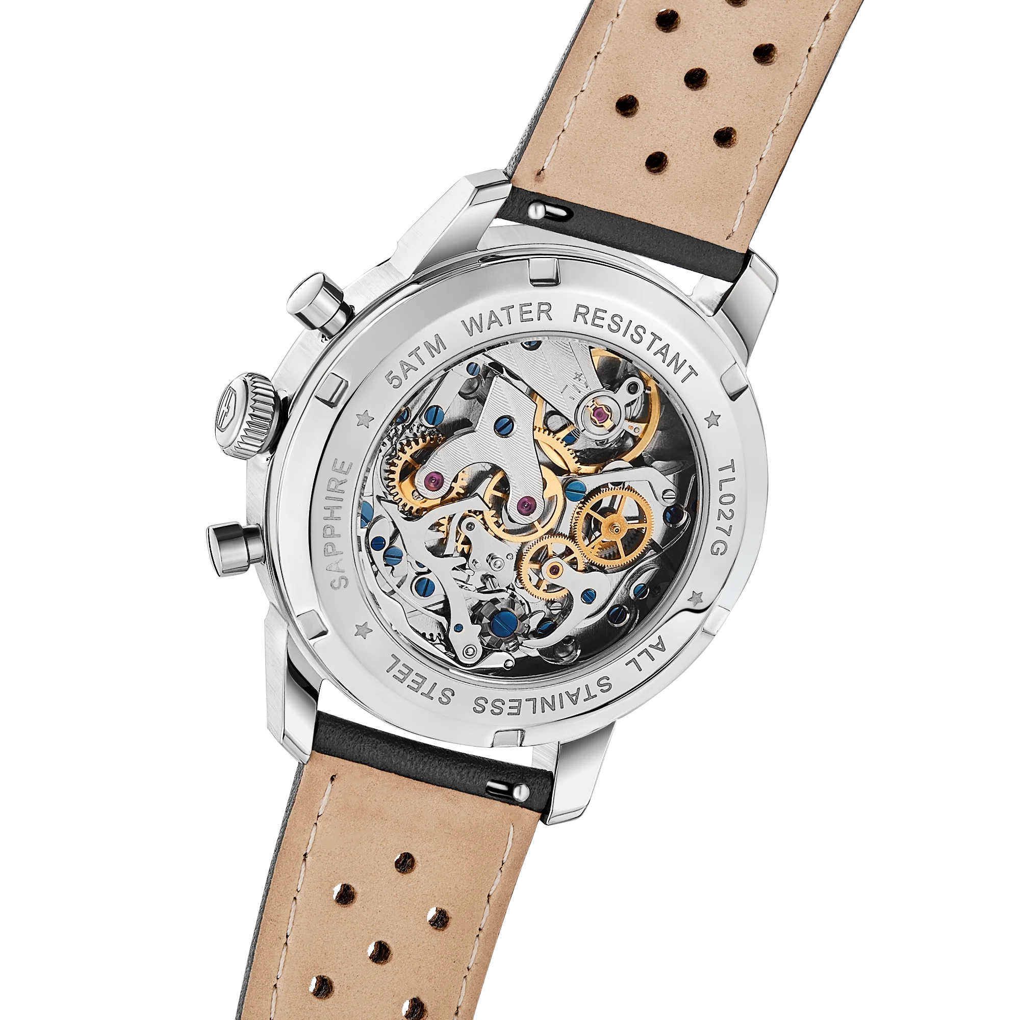Zegarek chronograf TOPHILL, zegarek wyścigowy, zegarek Seagull 1963, mechanizm ST19, szkło szafirowe, edycja limitowana w stylu militarnym.