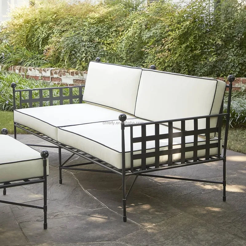 

Современный уличный алюминиевый диван-скамья, садовый набор из дерева и ткани для отеля или парка, секционная мебель для патио