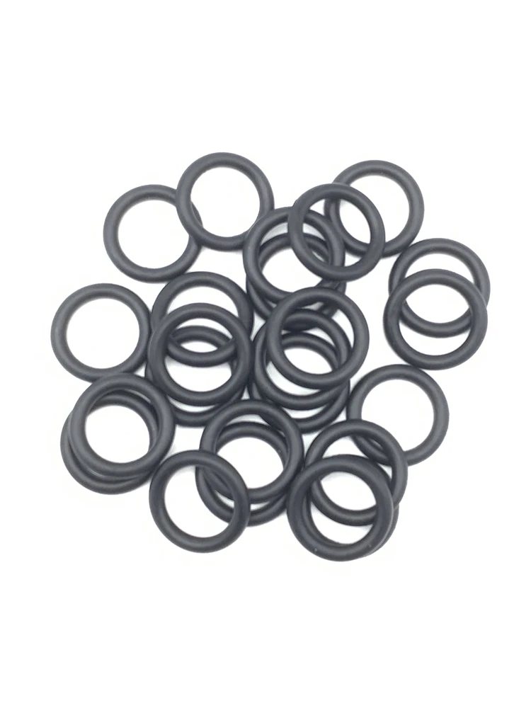 Black EPDM O Rings, resistência a ácidos e álcalis, resistência à água, resistência à fricção, CS 1.6mm, OD 6.5 ~ 19.5mm, 50Pcs