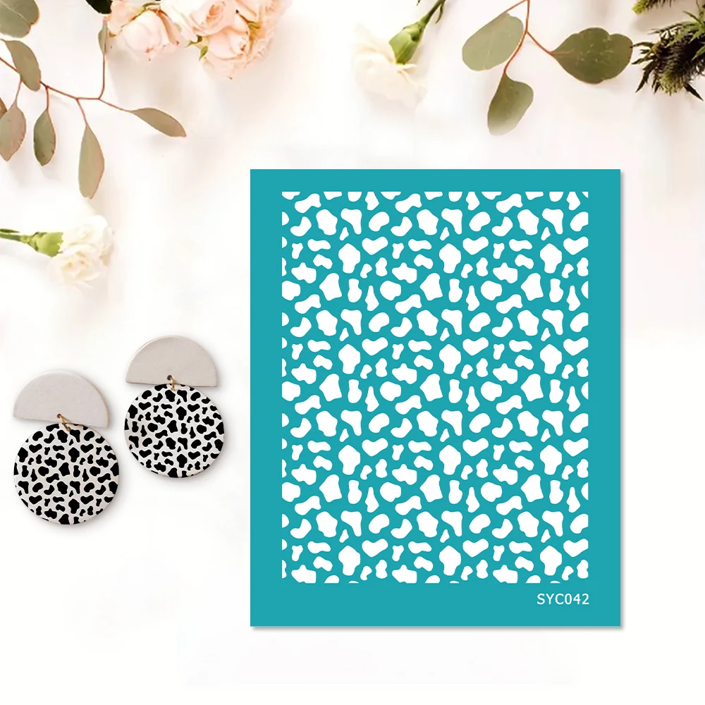 2025 جديد الشاشة الحريرية قابلة لإعادة الاستخدام طقم الطباعة بالشاشة الحريرية للطباعة على الطين مجوهرات الطين أقراط بوليمر كلاي الإستنسل مائي #2