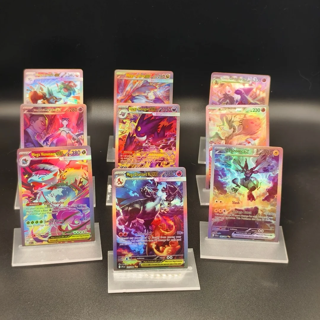 

Карманный PKM PTCG M2a Mega Super Charizard Inferno X Latias Gengar Mewtwo EX DIY английская рефракционная карта для сбора флэш-игр