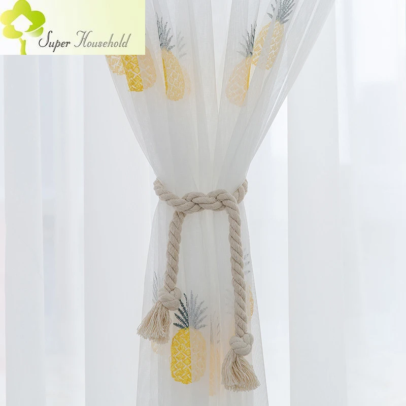 Modern Simple Embroidery children Window Tulle  Curtains for Living Room Bedroom Sheer for Kids Room Finished wholesale