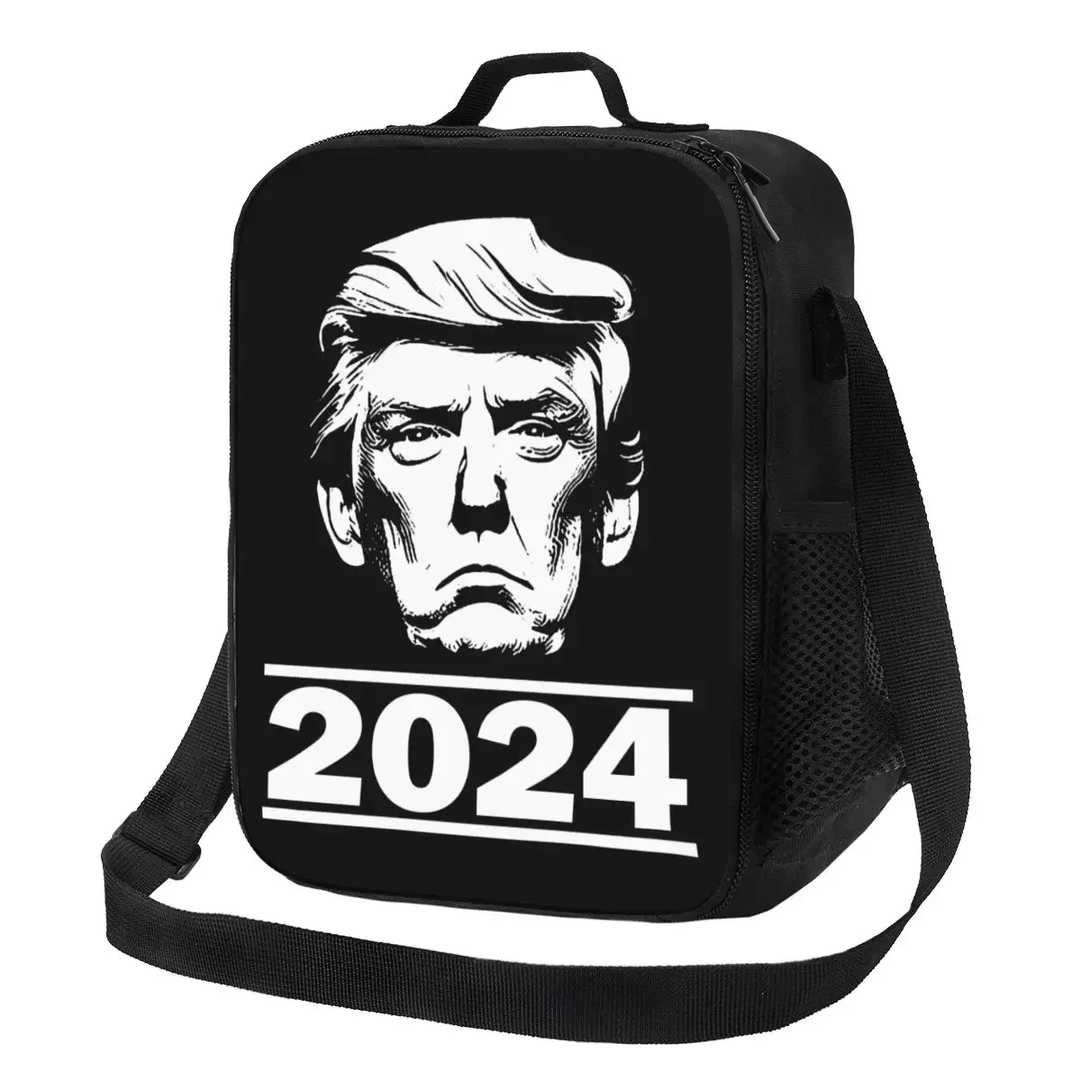 

Trump 2024 US Thermal Insulated Lunch Bags Women Portable Container for Kids School Children Storage Bento Food Box