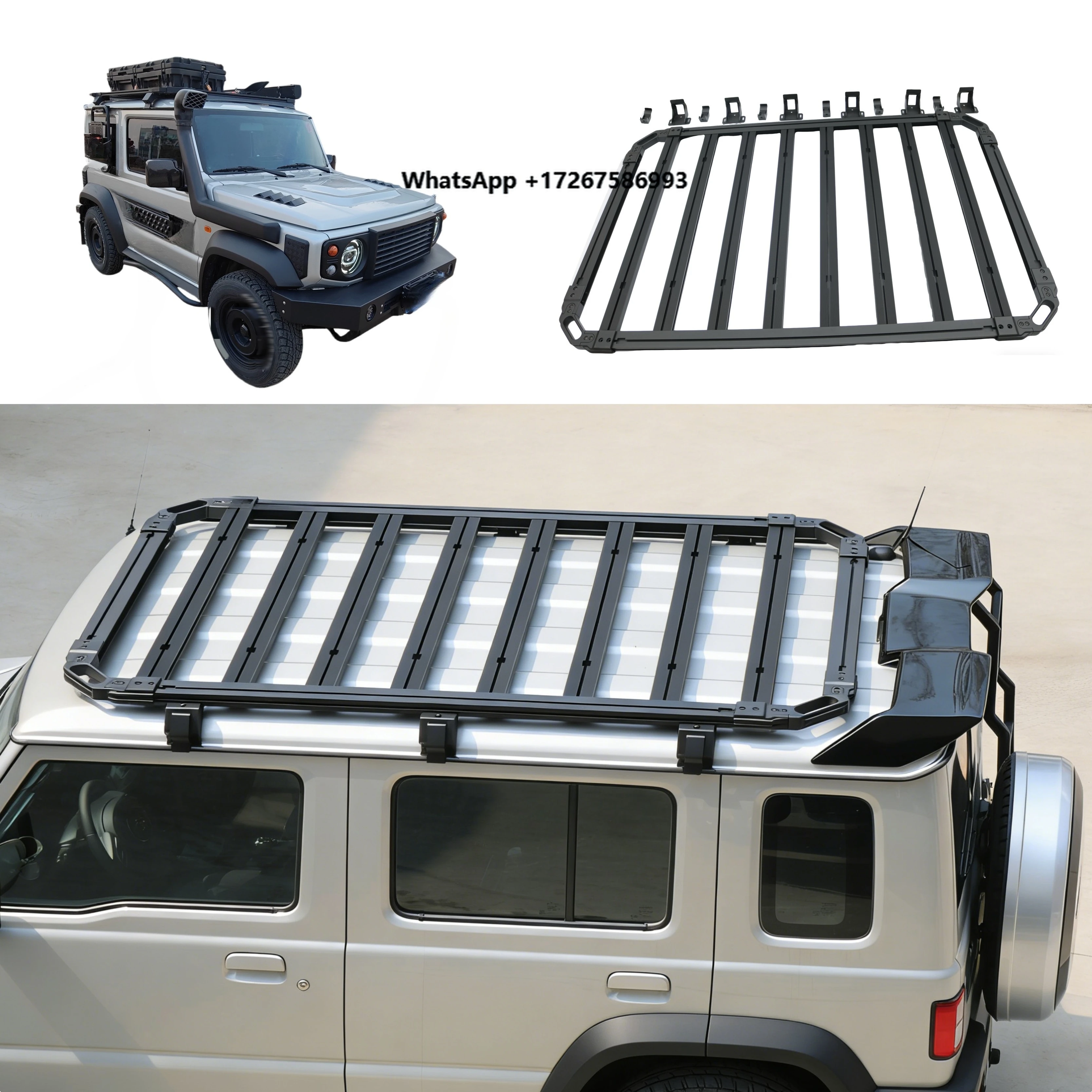 Mecha Series Aluminum Roof Platform Rack for Suzuki Jimny 2018+ 5door Heavy Duty Flat Roof Cargo Basket Off-road Luggage Carrier